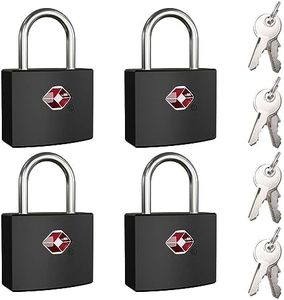 TSA Luggage Locks with Keys, [4 Packs][8 Keys] ZANZER Key Travel Locks, Suitcase Padlock for Luggage, Keyed Luggage Locks Brass for Gym Lockers, Laptop Bags,Travel Suitcases (Black 4-Pack)