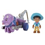 Dino Ranch DNR0012 Vehicle 5 Tango Tow Rig and 3” Dino Miguel-Three Styles to Collect-Toys for Kids Featuring Your Favorite Pre-Westoric Ranchers, MULTI