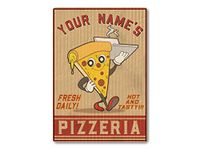 Personalised Pizzeria METAL Sign Plaque for your Garden Kitchen, perfect for Italian Pizza Oven or Bar. A touch of Italy (A4 (197mm x 283mm))