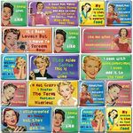 Oudain 36 Pcs Women Funny Fridge Magnet Retro Refrigerator Magnets Funny Vintage Fridge Magnets Friends Housewarming Gift Bulk Magnets Gifts for Women Adult Office Workers Home Locker Cabinet Decor