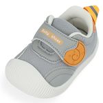 MK MATT KEELY Baby Boys Girls First Walking Shoes Toddlers Breathable Anti-Slip Trainer Sneakers for Infant,Size 4 UK Child,Grey