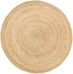 HOMEMONDE 6ft Round Natural Jute Ru