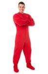 BIG FEET PAJAMA CO. Micro Polar Fleece Onesie Adult Footed Pyjamas for Men & Women Red