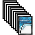 AKOLAFE 10PACK A4 Picture Frame Clip Frames Magnetic Photo Frams Black Self Adhesive Magnetic Display Frame Magnetic Paper A4 Sign Holder for Paintings, Photos, Notices, Certificate, Poster