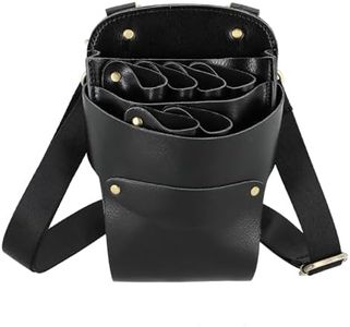 Scissors Bag- Soft Leather Salon Barber Hairdressing Scissor Shears Holster Hair Stylist Tools Bag with Waist Shoulder Belt