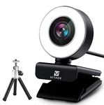 Streaming Webcam 1080P, Vitade 960A HD Web Camera USB Web Cam for Gaming Conferencing Video Chatting Mac Windows Desktop Computer Laptop Wide Angle Webcam with Ring Light & Microphone & Tripod