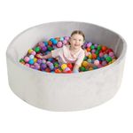 TRENDBOX Extra Large Foam Ball Pit for Toddlers, 47x14 inch Soft Baby Ball Pit with Washable Velvet Cover (Balls not Included)-Grey