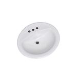 Design House 573428 Oval Drop-in Sink 20x17 Single Basin in White