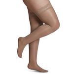 Sigvaris 120NA36 120N Sheer Fashion 15-20 mmHg Closed Toe Thigh Highs - Size- A, Color- Suntan 36