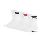 BARGAIN BUNDLE White Bamboo Crew Sports Socks for Men - Size 7-11 - Multipack, 6 Pairs