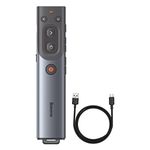 Baseus Orange Dot Wireless Presentation Pointer Presenter Clicker Laser Presenter with USB/Type-C Receiver Slide Compatible with MAC/PC/Laptop (AI Version (Charging))