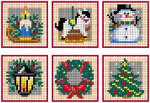 Counted Cross Stitch Kit on Plastic Canvas with Christmas Coasters. Gorgeous Ornament 4.33x4.33 inches 161CS. Wonderful for Embroidery & Craft Amateurs
