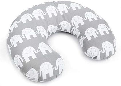 Breast Feeding Pillow Nursing Maternity Pregnancy Baby Cushion and Removable Cotton Cover (Elephants grey)