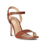 Lauren Ralph Lauren Women's Gwen Burnished Leather Sandal, Brown, 4.5 UK