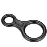 Alomejor Climbing Rappel Safety 35KN Mountaineering Climbing Figure 8 Rope Descender Ring ​(Black)