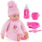 Molly Dolly Baby Doll Set - 40cm Talking Doll With Feeding Accessories Set - Baby Dolls For Girls - Doll Suitable From 2 Years +