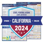 2024 California State and Federal Labor Laws Poster - Spanish English - All in One Required Compliance Posting 24" x 36" - Laminated (Combo)