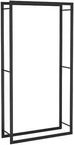 vidaXL Steel Firewood Rack in Matt Black - Free-Standing, Weather-Resistant Log Holder with Ample Storage, Perfect for Fireplaces and Log Burners