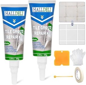 Tile Grout Repair Kit, 2 Pack White Grout Filler for Bathroom, Shower, Kitchen, and Floor Tiles, Restore and Renew Grout Lines and Gaps,Grout Pen (White, 2 Pack)