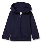 Amazon Essentials Girls' Fleece Full-Zip Hoodie Sweatshirts, Navy, Medium