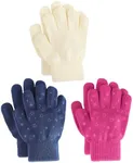 Brook + Bay Kids Magic Gloves - 3 Pack Kids Winter Gloves - Cold Weather Gloves for Boys & Girls - Children's Knit Gloves