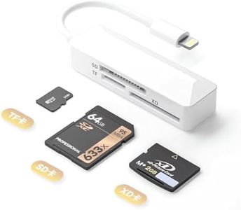 [Apple MFi Certified] SD Card Reader for iPhone,Lightning Memory SD Card Reader Adapter High-Speed XD Picture Card Camera Adapter for iPhone 14/13/12/11/XS/XR/X/8/7/6/5 Supports SD/TF/XD 128G 256G