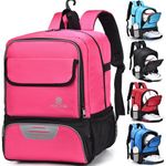 Youth Soccer Bag - Soccer Bags Baseball Backpack Volleyball & Football & Handball Sports with Ball Compartment Separate Training Equipment Storage Package Fit Boys Girls to All Sports Bag(Rose-Red)