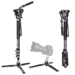 Professional Video Monopod Kit-INNOREL VM70K Including CNC Aluminum Fluid Head, Removable Tripod Base and Flexible Monopod Stand for DSLR,Telescopic,Camera,Camcorders (VM70K)