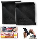 XFasten Microfiber Cleaning Cloths, 6 Inch x 7 Inch Pack of 2 Lens Cloth for Cleaning Eyeglasses No Scratch, Microfiber Screen Cleaner Cloth for Electronics, Camera, Sunglasses