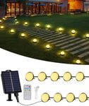 Solar Ground Lights Outdoor, 30 LED 40Ft Pathway Lights with Remote,Solar Garden Light Landscape Lighting for Patio Pathway Lawn Yard Deck Driveway Walkway Driveway Light (Warm White)