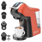 19 Bar Espresso 5in1 Automatic Coffee Machine for Nespresso Original/Dolce Gusto/L’OR/MIO/Ground Capsule and ESE Coffee Pods(ORANGE)