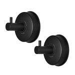 YOHOM Suction Cup Towel Holder Suction Shower Hooks Window Suction Cups with Hooks Bathroom Hook Towel Rack Vacuum Suction Robe Hook Storage for Bathrobe Loofah Stainless Steel Matte Black 2Pcs