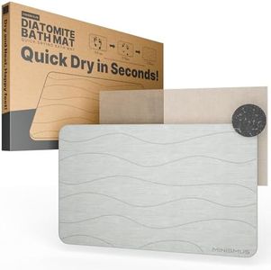 Minismus Tappeto Bagno Assorbente Diatomite - 60x 40 cm Tappetino Bagno Assorbente - Tappeto Doccia Assorbente - Tappetino da Bagno in Pietra - Stone Bath Mat - Tappeto Farina Fossile Bagno