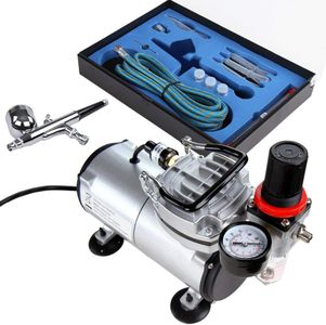 Timbertech Airbrush Kit with Compressor – Portable Painting Set