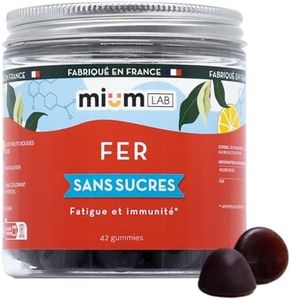 Mium Lab - Fer 14mg AB-Fortis® Breveté et Micro-encapsulé - Fatigue & Immunité - Cure 21 Jours - Sans sucre - 100% Français - Gummies Goût Fruits Rouges & Yuzu