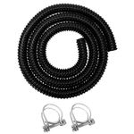 25mm (1") Corrugated Pond Pipe and Connector kit - Ideal to Join Two Water Tanks/Butts (1m +2 Clamps)