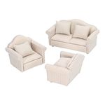 Dollhouse Sofa, 1:12 Scale Miniature Sofa, Hand Crafted Mini Sofa Living Room Furniture Decoration Gift Accessories Simulation Life Scene Living Room Furniture Toy for Dollhouse Decoration