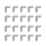 Artisan-SH 20 Pcs Right Angle Fixing Bracket Glass Shelf Bracket Base Bracket with Suction Cup Anti- Scratch Simple Installation(Silver with Screws)