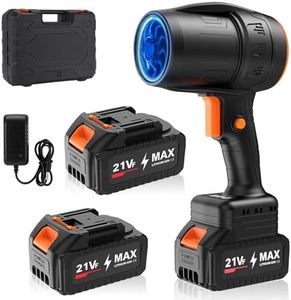 Handheld Electric Cordless Leaf Blower – 500,000RPM Mini Turbo Jet Blower with 2×4.0Ah Batteries & Charger, Lightweight for Patio, Lawn, Garage Cleaning