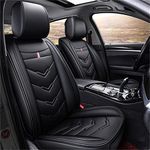 Full Set Car Seat Covers 5 Seat Leather Fits for Jeep Wrangler Unlimited 2005-2010 Vehicle Seat Cover Cushion Front Rear Seat Protectors Black