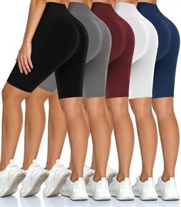 Diu Life 5 Pack Biker Shorts for Women – Buttery Soft 8" High Waisted Tummy Control Workout Shorts No Cotton Tights Black White Navy Blue Burgundy Grey Bike Shorts Yoga Gym Gifts