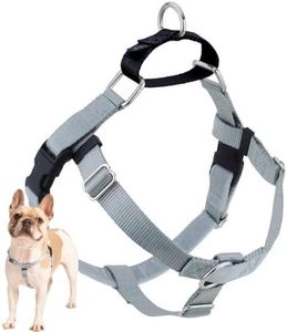 2 Hounds Design Freedom No Pull Dog Harness | Comfortable Control for Easy Walking | Adjustable Dog Harness | Small, Medium & Large Dogs | Made in USA | Solid Colors | 5/8" XS Silver