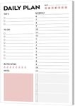 Daily Planner Notepad - 5.8"x8.25" A5 Calendar, to Do List, Scheduler, Appointments, Notes, Water Intake and Meals Tracker, 50 Undated Tear-Off Sheets