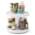 YouCopia 2-Tier Height Adjustable Crazy Susan Kitchen Cabinet Turntable and Spice Organizer