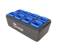 Dexas ice•Ology Silicone Clear Ice Maker Tray for Crystal Clear Craft Cocktail Ice, 8 Count Cube Tray, 1.375 Inch Square Cubes