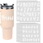 6pcs Letter Stickers for Stanley, 2pcs Uppercase Letter Stickers & 4pcs Lowercase Alphabet Stickers Waterproof Transfer Stickers for Cups Water Bottles Decoration Supplies
