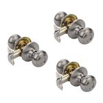 Dynasty Hardware SIE-82-US15 Passage Door Knob Set with Door Latch, Satin Nickel, Contractor Pack (3 Pack)