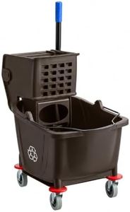 Commercial Mop Bucket with Wringer on Wheels | Brown 35 Quart