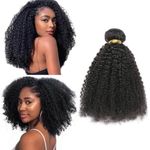 Humistwbiu Afro Kinky Curly Bundles Human Hair Single Bundles 22 Inch 4B 4C Unprocessed Virgin Hair Afro Curly Weave Hair Bundles for African Women Natural Black