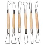 Gasea 6pcs Double Ended Wooden Ribbon Cutter Clay Sculpting Tools for Pottery, Ceramics Sculpture, Carving, Scraper Craft Modelling Tools